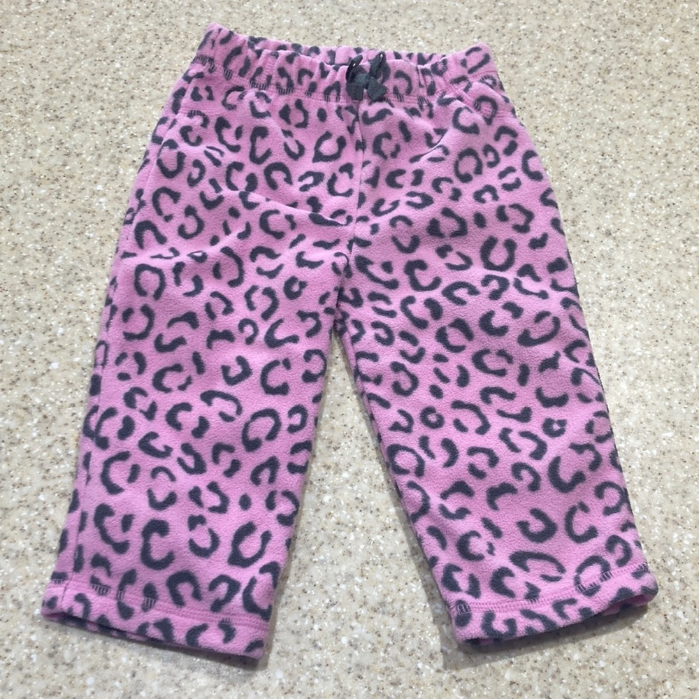 Cuddle Bear 18 month pink leopard fleece pants